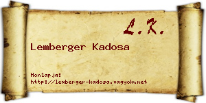 Lemberger Kadosa névjegykártya
