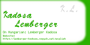 kadosa lemberger business card